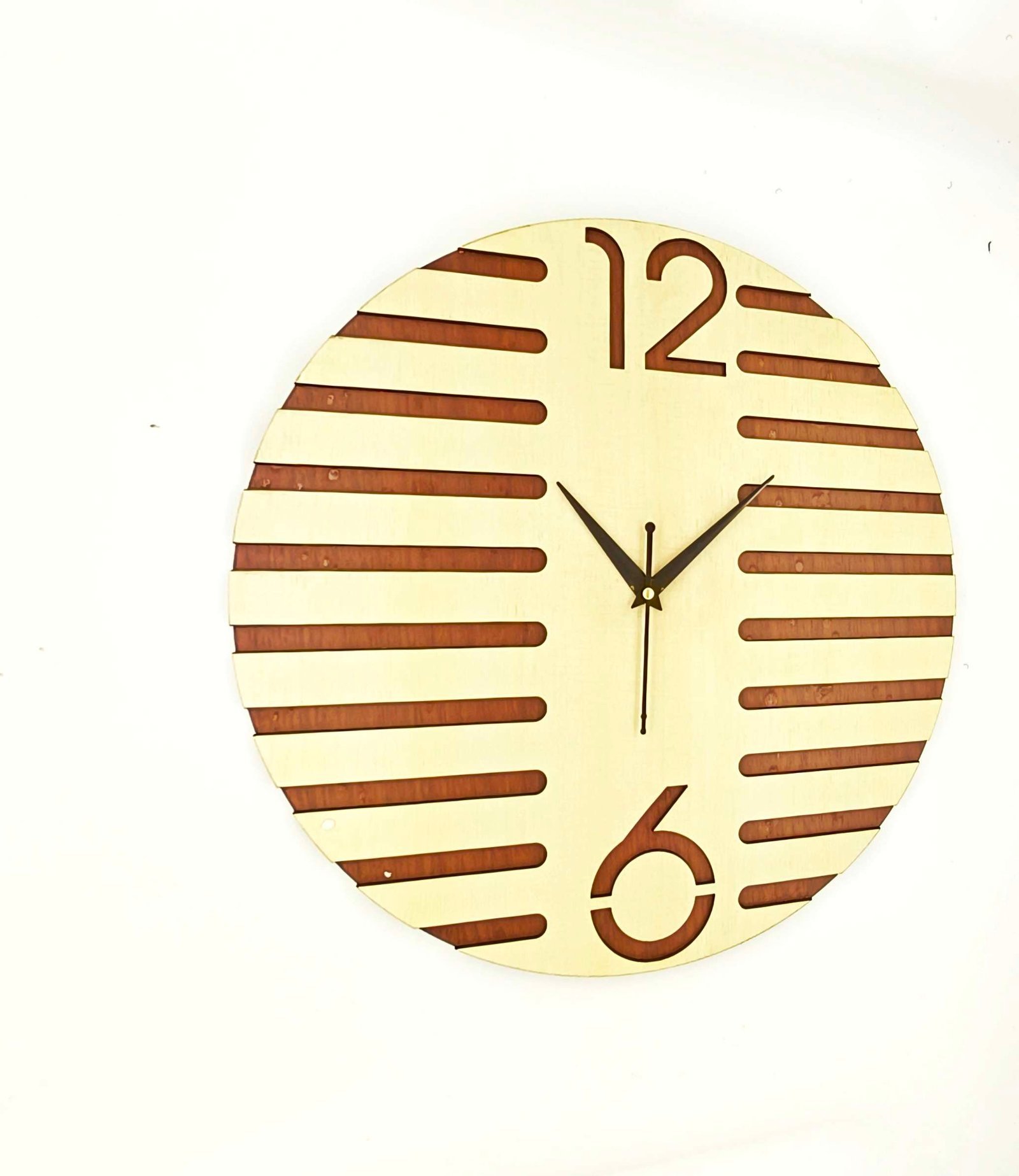 Wooden Silent Non-Ticking Wall Clock for Home Stylish Latest Designer Wall Clock for Home Living Room Bedroom Office Hall - Image 2